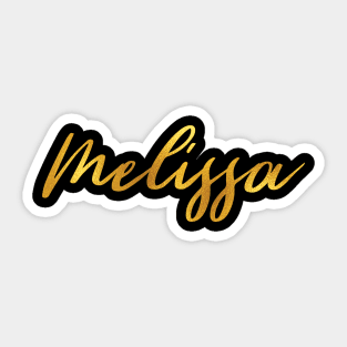 Melissa Name Hand Lettering in Faux Gold Letters Sticker